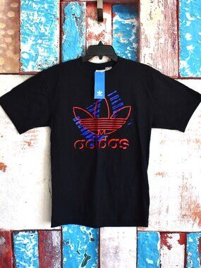 Men's Adidas Originals OG Sketch Trefoil T-Shirt SMALL Black NEW IZ1328